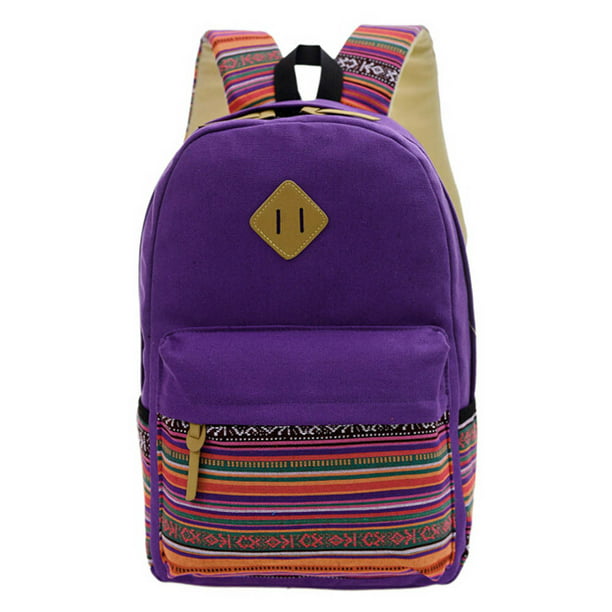 Fashion Backpack for Teen Girls Psychedelic Purple Casual Shoulder Bag Student Daypack Travel Laptop Bag for Men Women 